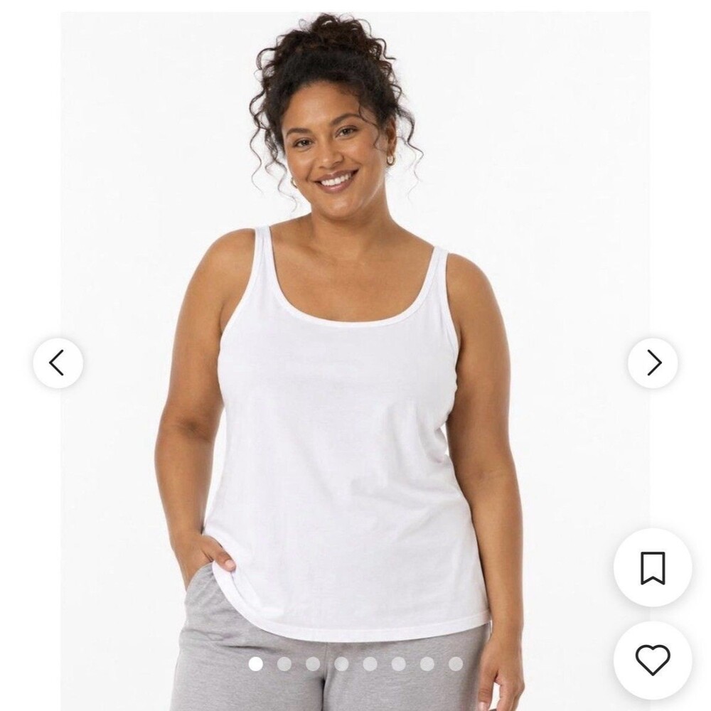 Haven Well Within White Organic Cotton Lounge Sleep Tank Scoop Neck XXL NWT